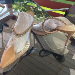 SCHUTZ heeled mules - never worn - size 10